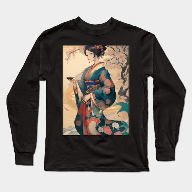 Beautiful Japanese princess Long Sleeve T-Shirt by Spaceboyishere